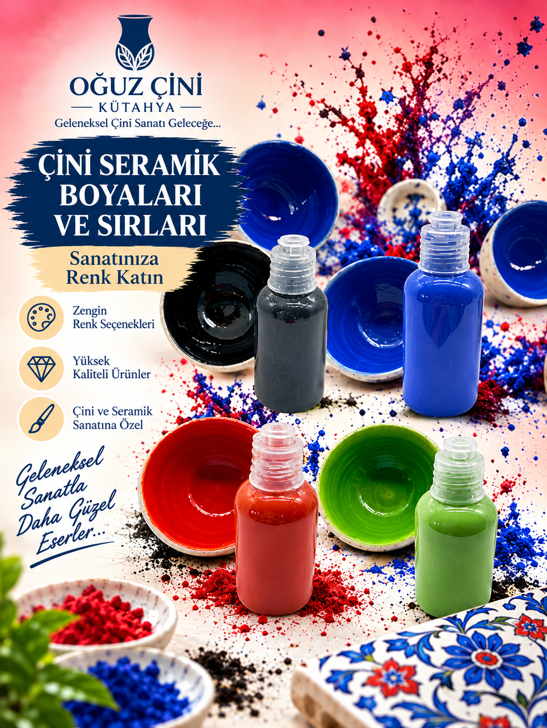 Çini seramik boyaları ve sırçaları